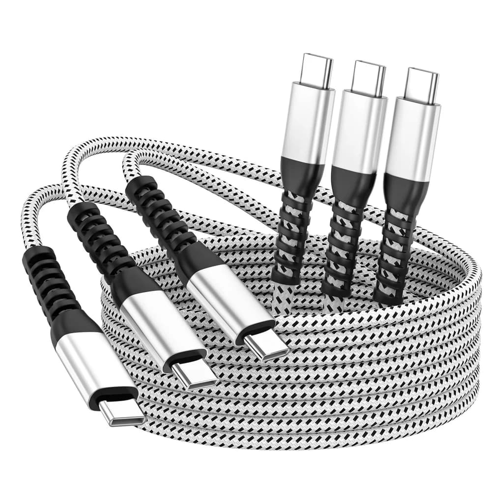 Braided Charging Cables, Set of Three Lengths
