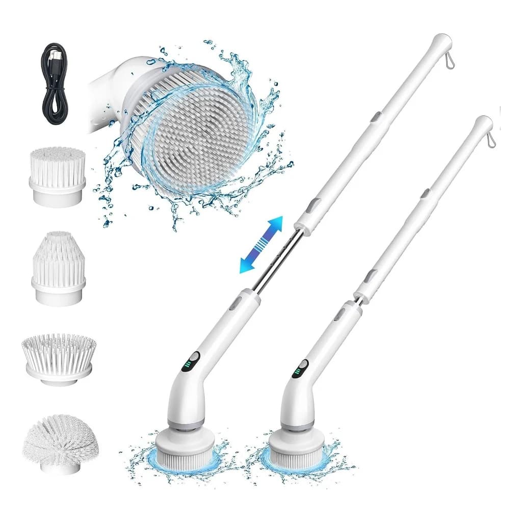 Rechargeable Scrubbing Brush with Four Heads